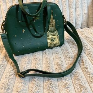 Loungefly Green Satchel with Gold Detailing